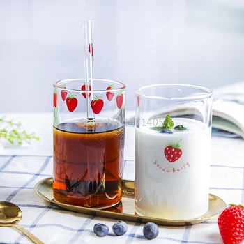 Small Fresh Strawberry Glass Transparent Cup with Straws Girl Heart Water Cup Girl Student Cup Heat-resistant Water Cup
Small Fresh Strawberry Glass Transparent Cup with Straws Girl Heart Water Cup Girl Student Cup Heat-resistant Water Cup