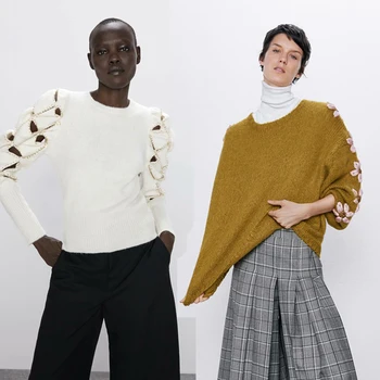 ZA 2020 Fashion Flower Sweater Women Hollow Beaded Mohair Soft Knit Pullover Autumn Winter Personality Round Neck Casual Loose
ZA 2020 Fashion Flower Sweater Women Hollow Beaded Mohair Soft Knit Pullover Autumn Winter Personality Round Neck Casual Loose