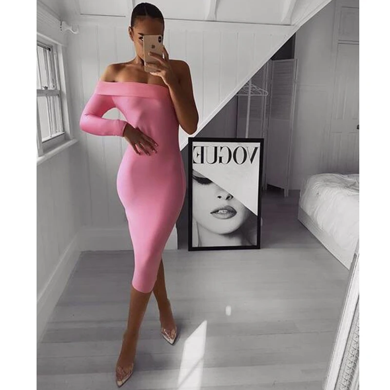 New Fashion Sexy One Shoulder Bandage Dress Pink Elegant Celebrity Mature Short Dress Sexy Bodycon Party Outfit Clothing Vestido
New Fashion Sexy One Shoulder Bandage Dress Pink Elegant Celebrity Mature Short Dress Sexy Bodycon Party Outfit Clothing Vestido