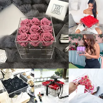 Acrylic flower box Extra Large Clear Acrylic Rose Flower Box with Cover Romantic Flowers Fresh-Keep Proposed gift G3
Acrylic flower box Extra Large Clear Acrylic Rose Flower Box with Cover Romantic Flowers Fresh-Keep Proposed gift G3