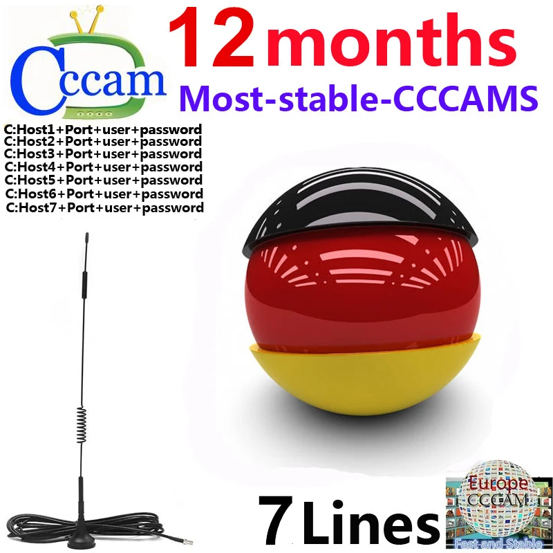 2020 Newest Fast Stable Europe 7 lines Cccam For 1 Year Spain Portugal Satellite Share Server Support DVB-S2 Satellite Receiver
2020 Newest Fast Stable Europe 7 lines Cccam For 1 Year Spain Portugal Satellite Share Server Support DVB-S2 Satellite Receiver