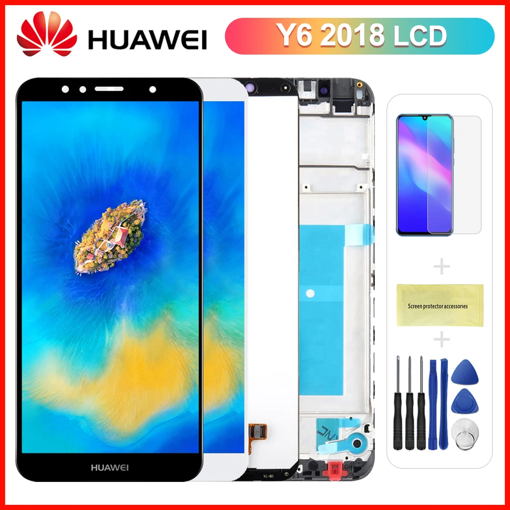 Новый 5 7 дюймовый для Huawei Y6 2018 Женский ЖК-дисплей с сенсорным экраном и
