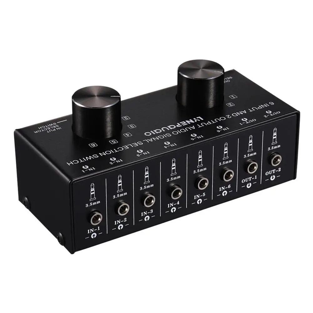 6 Input 2 Output Or 2 Input 6 Output Audio Signal Source Selection Switcher 3.5mm Interface
6 Input 2 Output Or 2 Input 6 Output Audio Signal Source Selection Switcher 3.5mm Interface