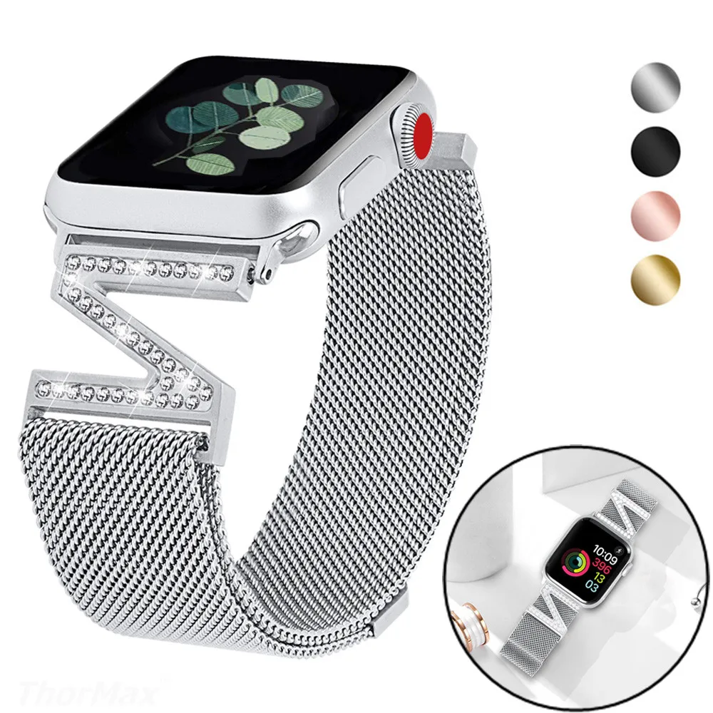 Z shape design Milanese Loop band for Apple watch Bracelet Diamond strap For iwatch series 4 3 2 rose pink gold Stainless Steel
Z shape design Milanese Loop band for Apple watch Bracelet Diamond strap For iwatch series 4 3 2 rose pink gold Stainless Steel