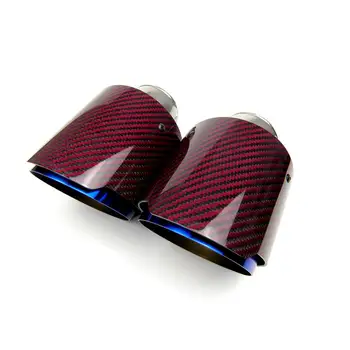 Car Universal Red Carbon Fiber Exhaust Pipe Muffler Tip Glossy Red Twill Carbon Fiber Burnt Blue Stainless Steel WITH AK LOGO 
Car Universal Red Carbon Fiber Exhaust Pipe Muffler Tip Glossy Red Twill Carbon Fiber Burnt Blue Stainless Steel WITH AK LOGO