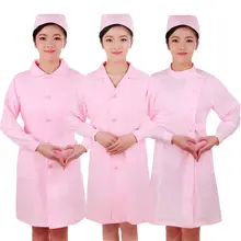 2021 Nurse Uniform Lab Uniform For Women Uniforms Work Wear Pharmacy White Coat Costume Female Spa Beauty Salon Long Jacket Gown