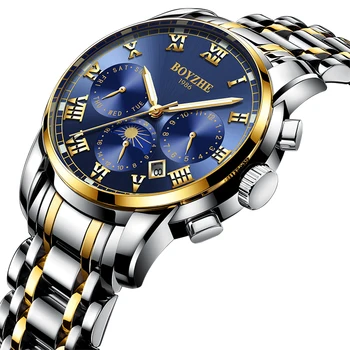 BOYZHE Fashion Men Mechanical Watch Multifunction Stainless Steel Sports Watch Luminous Waterproof Wristwatch Relogio Masculino 
BOYZHE Fashion Men Mechanical Watch Multifunction Stainless Steel Sports Watch Luminous Waterproof Wristwatch Relogio Masculino