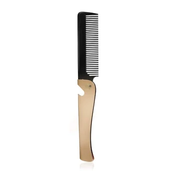 Stainless Steel Folding Beard Comb, Handle Plating Multifunctional Opener Men's Beard Comb Lightweight Portable
Stainless Steel Folding Beard Comb, Handle Plating Multifunctional Opener Men's Beard Comb Lightweight Portable