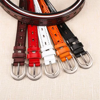 New Women Belt Solid Genuine Leather Metal Buckle Belt Simple Waistband Decorative Belt For Pants pasek damski ceinture femme #H
New Women Belt Solid Genuine Leather Metal Buckle Belt Simple Waistband Decorative Belt For Pants pasek damski ceinture femme #H