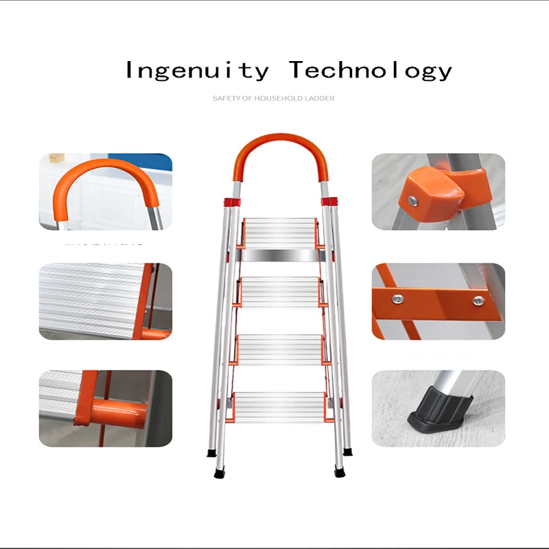 It Is Suitable To Thicken Domestic Ladder with High Aluminum Alloy, Four or Five Steps Folding Ladder Stair Stainless Steel
It Is Suitable To Thicken Domestic Ladder with High Aluminum Alloy, Four or Five Steps Folding Ladder Stair Stainless Steel