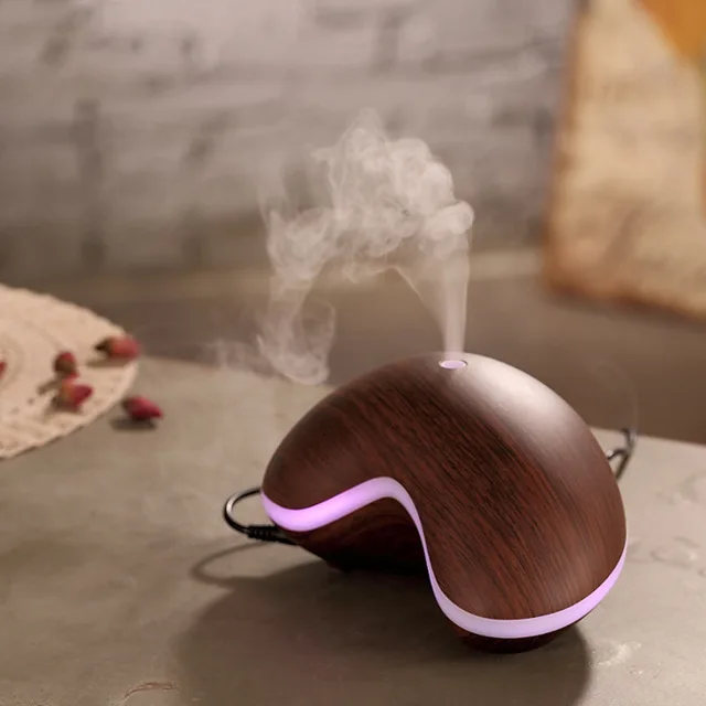 Фото Nes shape 150ml Wood Grain Aroma Essential Oil Diffuser Ultrasonic Cool Mist Humidifier for Office Home Bedroom Living Room | Бытовая