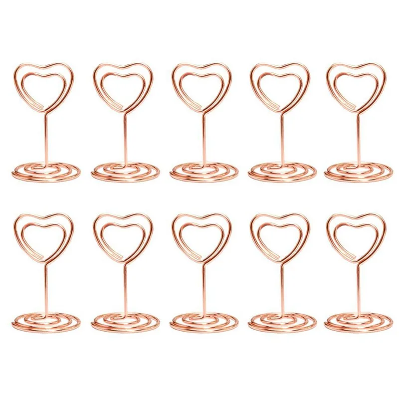 Mini Heart Shape Place Card Memo Holder Picture Stand Note Clip for Wedding Party Decoration Pack 10pcs (Rose Gold)
Mini Heart Shape Place Card Memo Holder Picture Stand Note Clip for Wedding Party Decoration Pack 10pcs (Rose Gold)