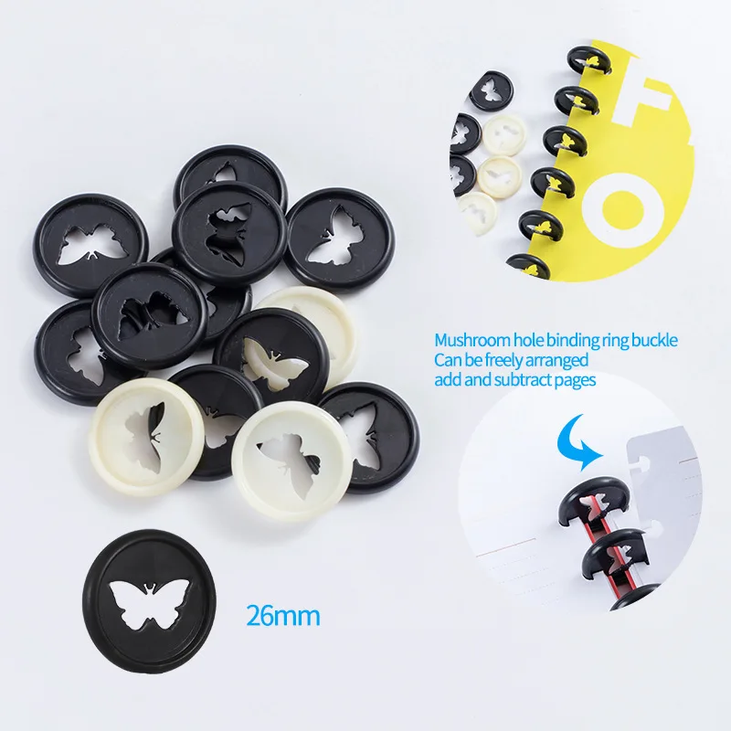 30PCS 26mm book binding D mushroom binding clip ring notepad plastic loose-leaf coil plastic disk buckle paper clip binder
30PCS 26mm book binding D mushroom binding clip ring notepad plastic loose-leaf coil plastic disk buckle paper clip binder