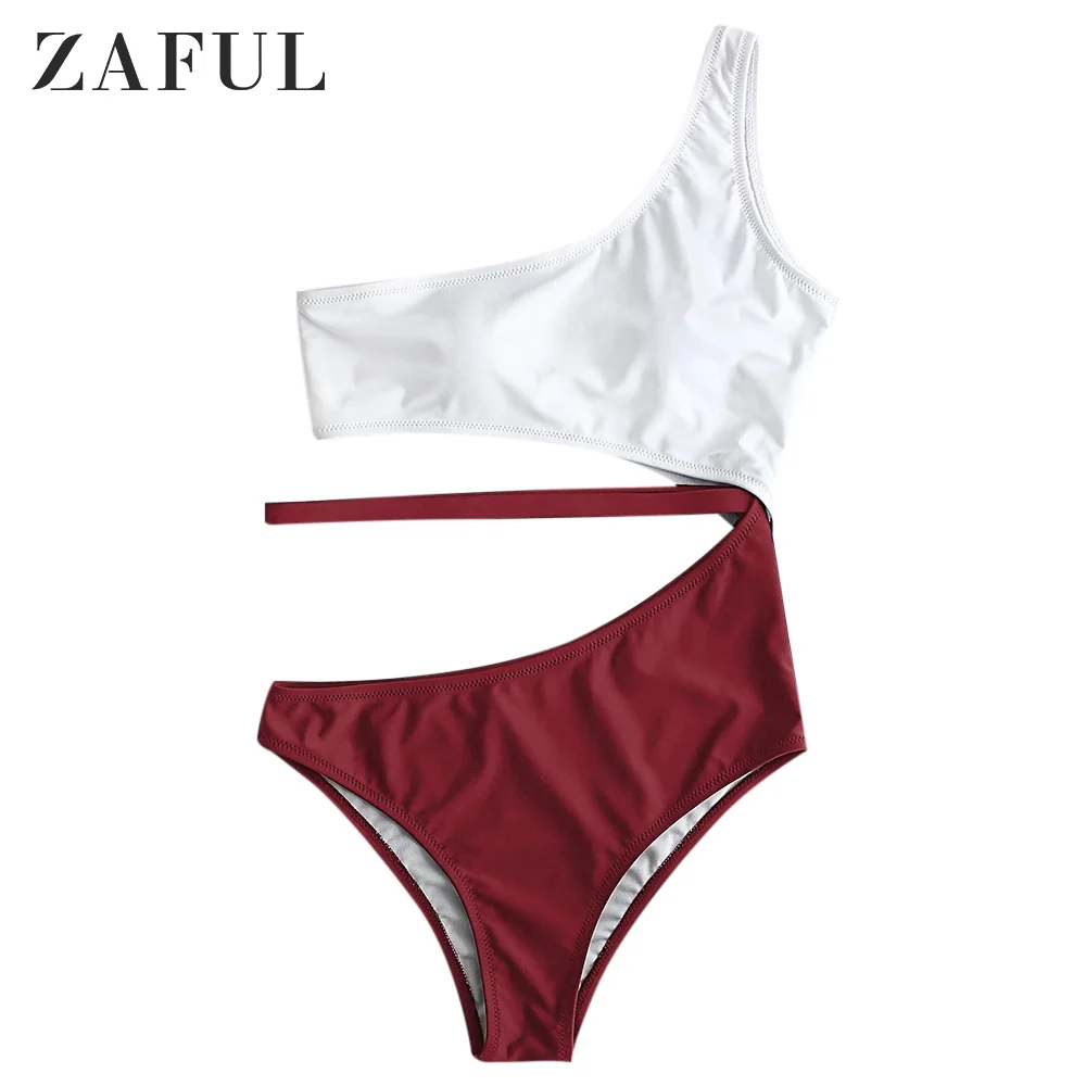 zaful belted cut out thong swimsuit