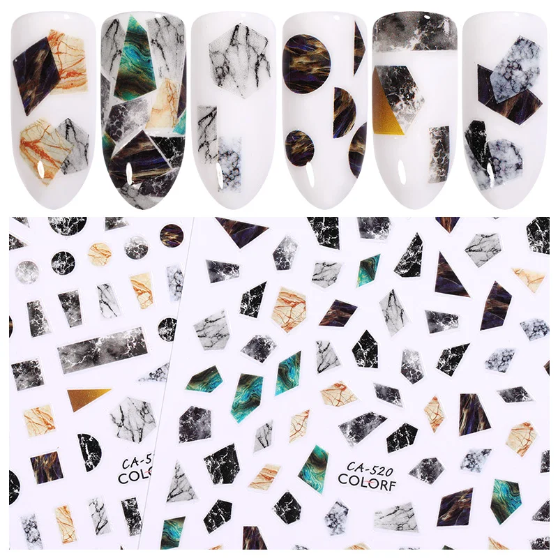 1 Sheet Nail Stickers Marble Pattern Geometric Shape Colorful Mixed Nail Adhesive Transfer Decals Multi-size Nail Art DIY Desig
1 Sheet Nail Stickers Marble Pattern Geometric Shape Colorful Mixed Nail Adhesive Transfer Decals Multi-size Nail Art DIY Desig