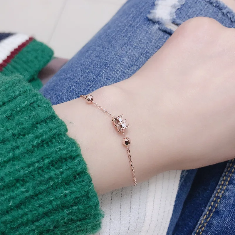 Браслет из розового золота 14 к модный браслет Pulseras Plata Ley 925 Mujer Bizuteria Свадебный K