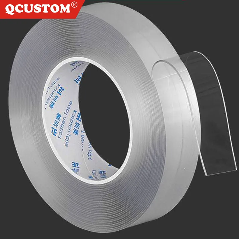 

QCUSTOM Double-Sided Sticker Tape Gadget Glue Removable Adhesive Nano-Traceless-Tapes Washable Disks-Tie Acrylic Adhesives gekko