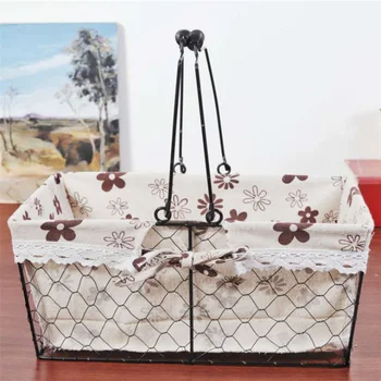 With Handle Practical Kitchen Vintage Hamper Holder Large Rustproof Iron Art Storage Basket Organizer Bathroom 
With Handle Practical Kitchen Vintage Hamper Holder Large Rustproof Iron Art Storage Basket Organizer Bathroom