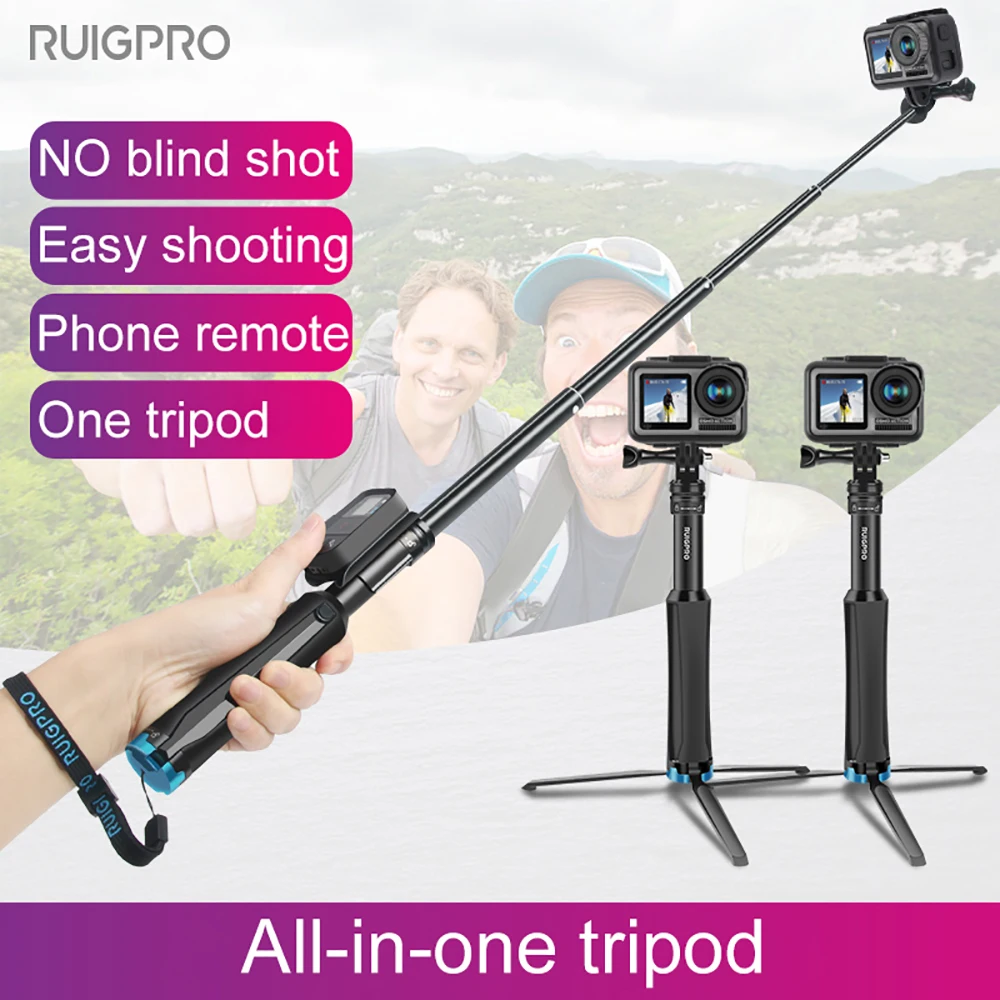 

Handheld Tripod Mount Selfie Stick Extendable Monopod for DJI OSMO action Gopro Hero 10 9 8 7 6 5 4 SJCAM Xiaomi YI Sport Camera