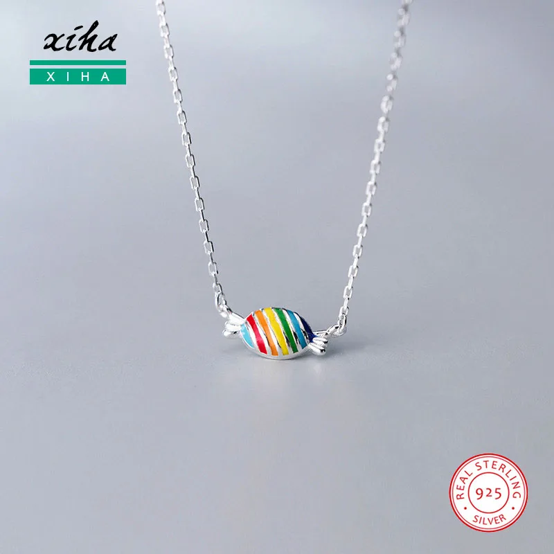 Rainbow Multi Colored Enamel Candy Pendant Necklace Women 925 Sterling Silver Choker Necklaces Elegant 2019 Girl Jewelry Gift
Rainbow Multi Colored Enamel Candy Pendant Necklace Women 925 Sterling Silver Choker Necklaces Elegant 2019 Girl Jewelry Gift