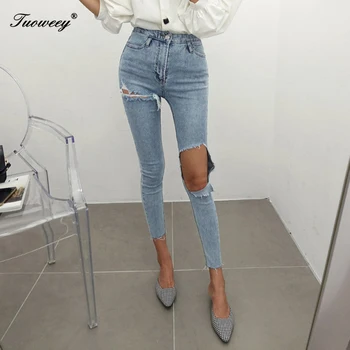 Spring Summer Capris Female Skinny Pencil Jeans 2019 Ripped Holes Elastic Denim Jeans Women Jeggings Tassel High Waist Pants
Spring Summer Capris Female Skinny Pencil Jeans 2019 Ripped Holes Elastic Denim Jeans Women Jeggings Tassel High Waist Pants