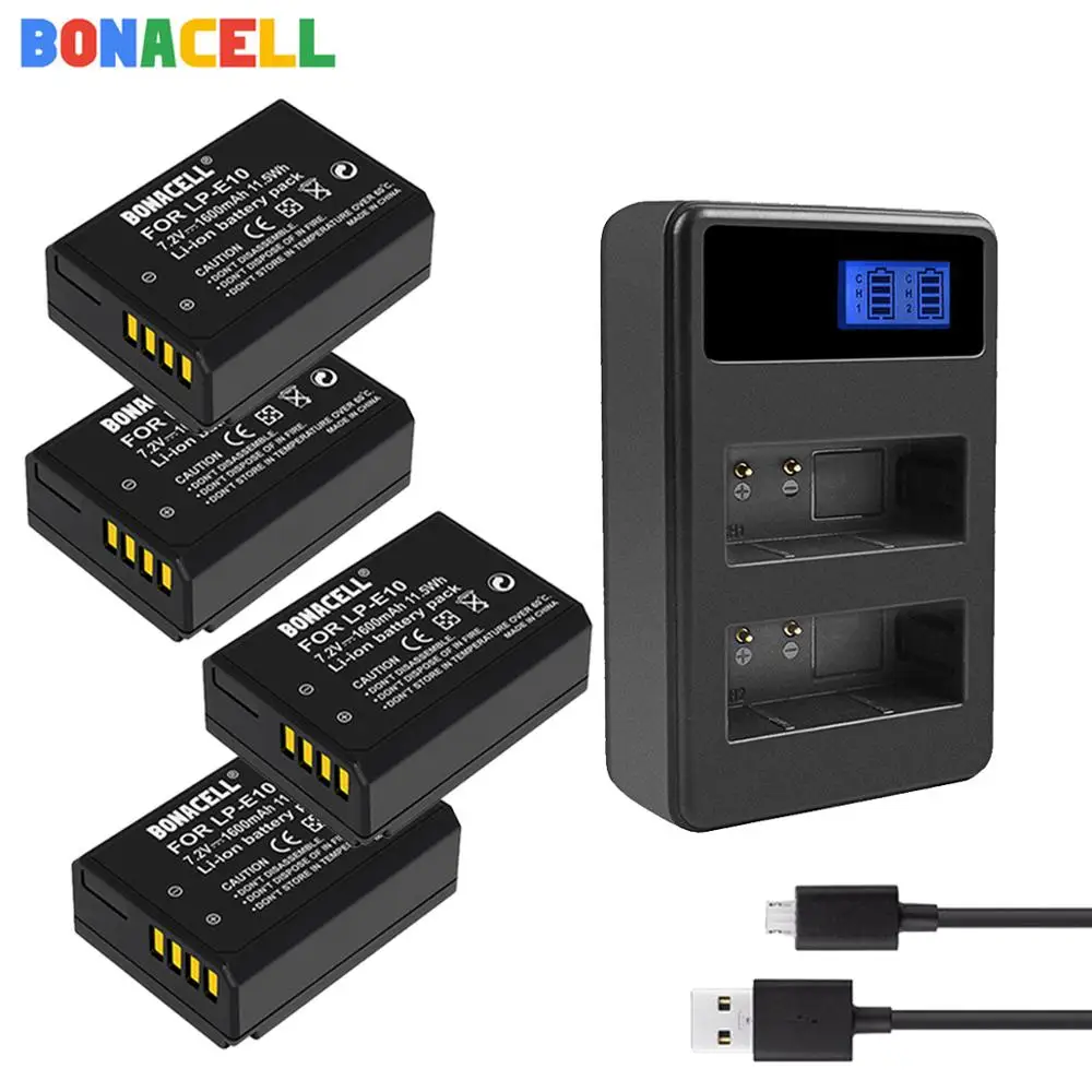 LP-E10 LP E10 Digital Camera Battery + Dual LCD Charger for Canon Rebel T3 T5 T6 Kiss X50 X70 EOS 1100D 1200D 1300D | Электроника