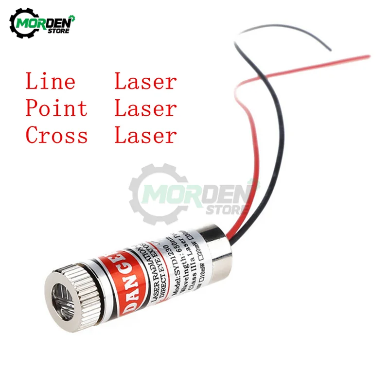 

3-5V Adjustable Beam 650nm 5mW Red Point / Line / Cross Laser Module Head Glass Lens Focusable Industrial Class