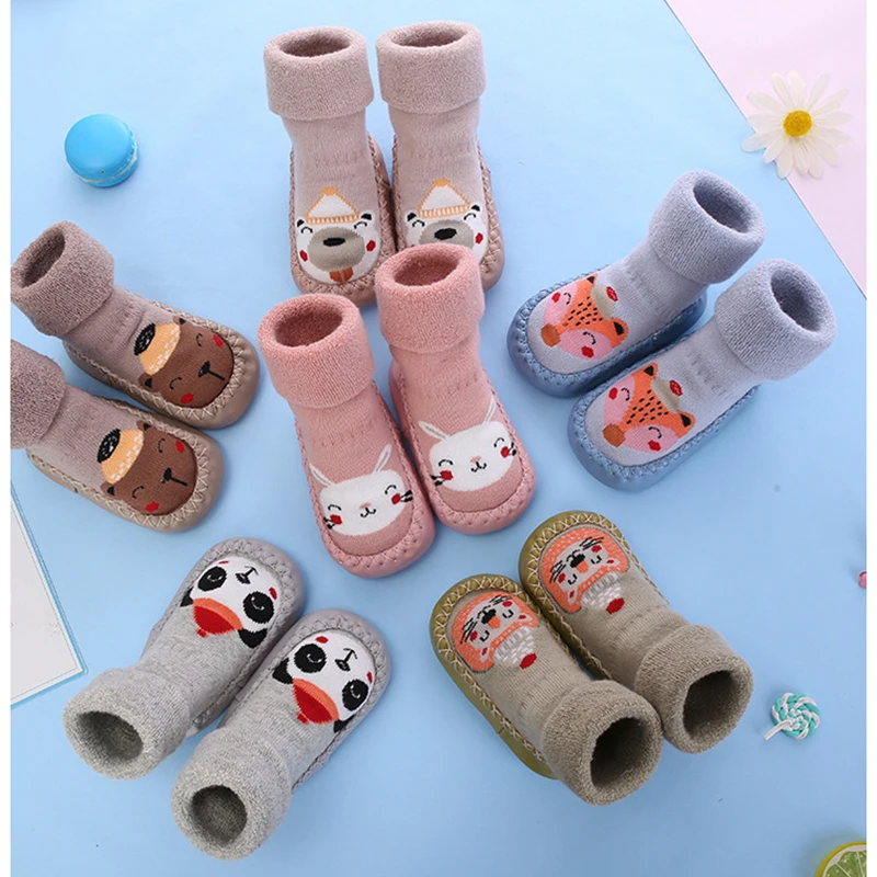 Детские носки с резиновой подошвой детские нескользящие для маленьких девочек и