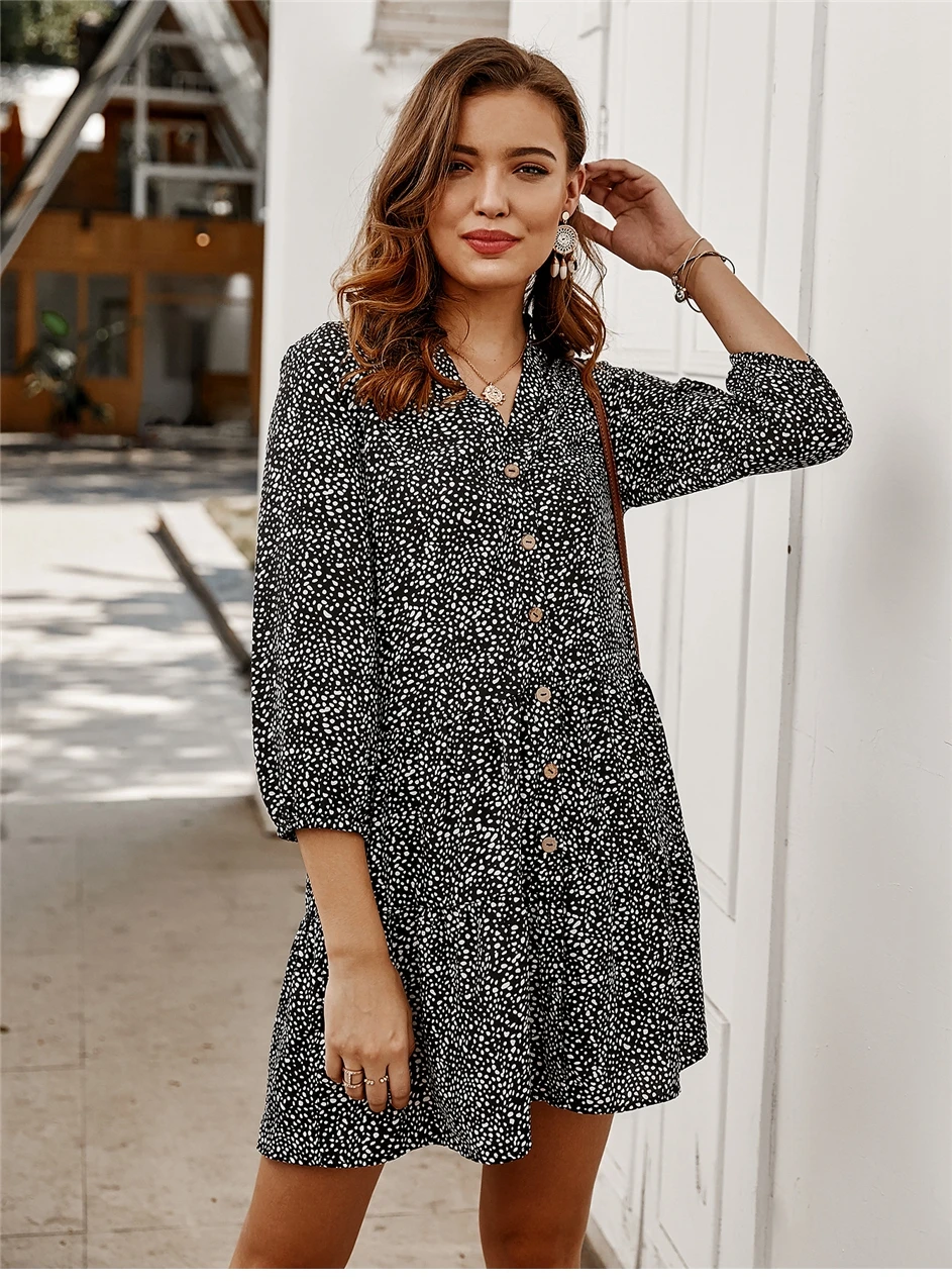 three quarter sleeve dresses