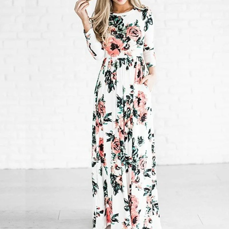 2019 Vintage Loose Floral Printed Women Dress Pleated O Neck Long Sleeve Long Maxi Dresses
2019 Vintage Loose Floral Printed Women Dress Pleated O Neck Long Sleeve Long Maxi Dresses