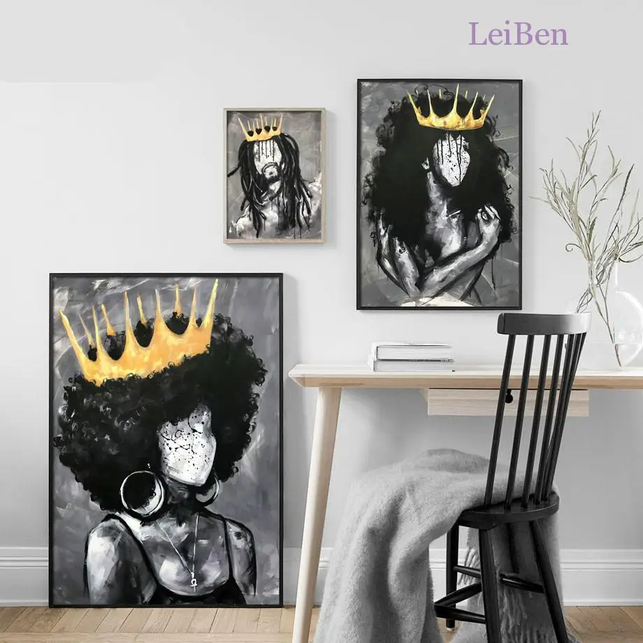 Скандинавские абстрактные постеры и принты Африканский Черный ангел королева