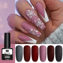 Nee jolie 1 garrafa 8ml queda e inverno série gel unha polonês efeito fosco longa duração embeber fora led uv verniz gel(China)