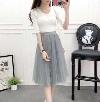 Middle skirt real shot new Korean version of the high waist pleated lace white mesh skirt big swing skirt was thin and long skir
Middle skirt real shot new Korean version of the high waist pleated lace white mesh skirt big swing skirt was thin and long skir