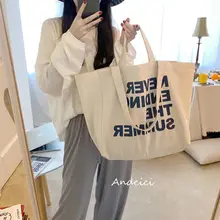 Korean Large Capacity Tote Bag Canvas Cute Big Handbags For Women 2022 New Women'S Shopping Bag Shopper With Zipper Letter
Korean Large Capacity Tote Bag Canvas Cute Big Handbags For Women 2022 New Women'S Shopping Bag Shopper With Zipper Letter