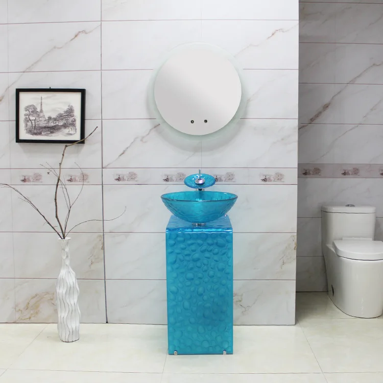 

Bo weiya Tempered Glass L Bracket Wash Basin Table Basin Bathroom Art Wash Basin Bathroom Sanitary Ware