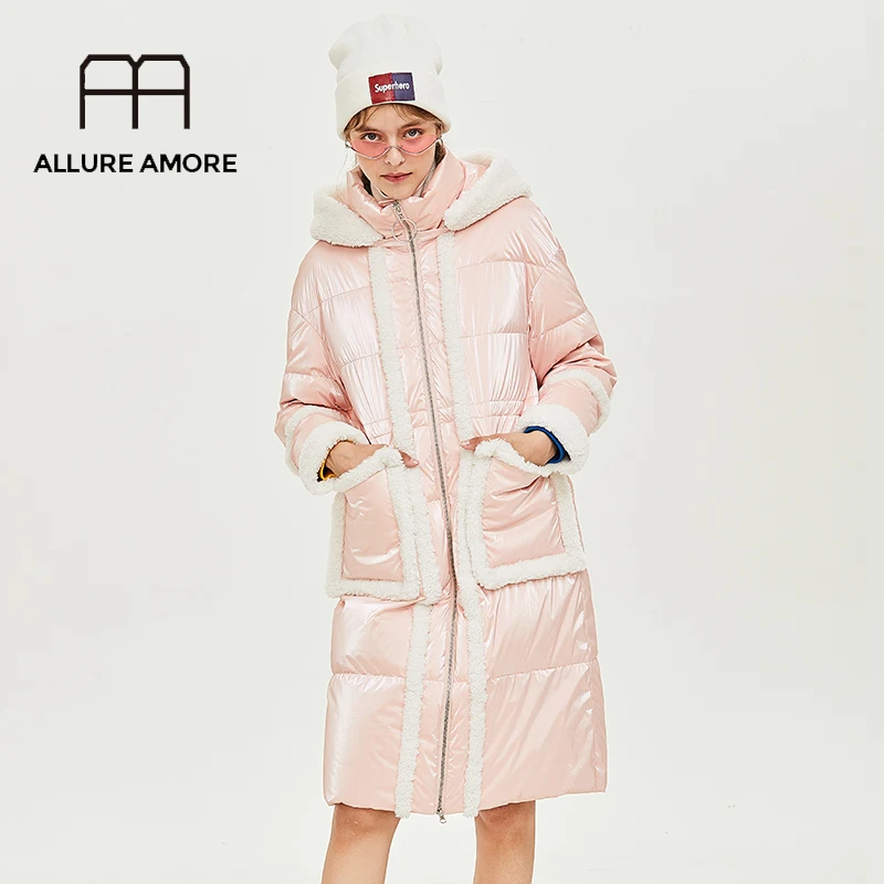 long women's white duck down jacket fluff puffer quilted coat Lamb hair splicing hood lightweight parka cotton clothes AA1906306
long women's white duck down jacket fluff puffer quilted coat Lamb hair splicing hood lightweight parka cotton clothes AA1906306
