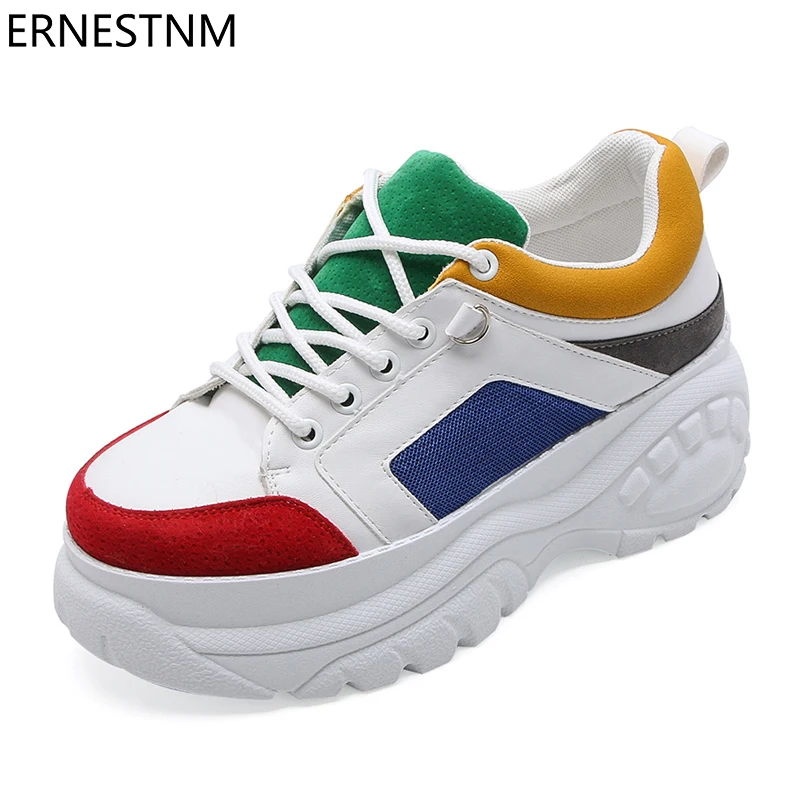 ERNESTNM Women Sneakers 2020 High Platform Colorful Patchwork Chunky Heel Wedges Dad Shoes White Ladies Sewing Chaussure Femme
ERNESTNM Women Sneakers 2020 High Platform Colorful Patchwork Chunky Heel Wedges Dad Shoes White Ladies Sewing Chaussure Femme