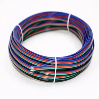

5M 20 AWG Extension Cable Wire Cord 4pin Electrical Wire Cable UL1007 Strands Tinned copper wire for RGB Led Strips 3528 5050