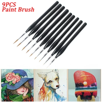 9pcs Miniature Model Paint Brush Set Pointed Detail Liner Watercolor Extra Fine Tip Learning Artist Drawing Tool Wooden Handle
9pcs Miniature Model Paint Brush Set Pointed Detail Liner Watercolor Extra Fine Tip Learning Artist Drawing Tool Wooden Handle