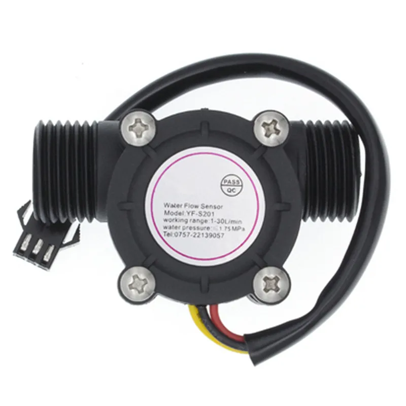 DC 5-18V Water Flow SensorFlowmeter Hall Flow Sensor Water Control Liquid Flow 1-30L/min 2.0MPa Sensor Switch YF-S201
DC 5-18V Water Flow SensorFlowmeter Hall Flow Sensor Water Control Liquid Flow 1-30L/min 2.0MPa Sensor Switch YF-S201