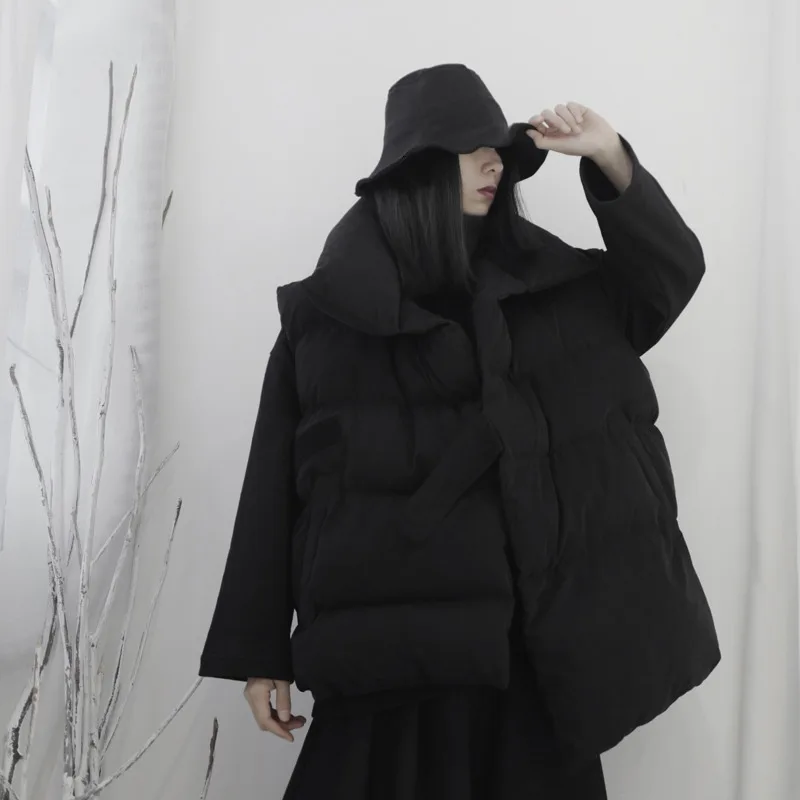 LANMREM 2020 Dark Women's Asymmetrical Sleeveless Solid Color Warm Cotton Coat Bread Spring And New Vest Jacket 19B-a274 
LANMREM 2020 Dark Women's Asymmetrical Sleeveless Solid Color Warm Cotton Coat Bread Spring And New Vest Jacket 19B-a274