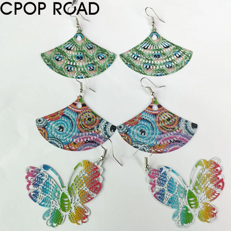 Цветные филигранные серьги-бабочки для женщин медные Подвески в виде павлиньих