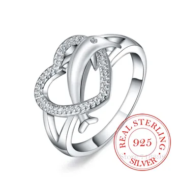 High-quality Dolphin Heart Crystal Infinity Couple's Ring 925 Sterling Silver Rings for Women Men Bague Argent 925 Anillos Mujer
High-quality Dolphin Heart Crystal Infinity Couple's Ring 925 Sterling Silver Rings for Women Men Bague Argent 925 Anillos Mujer