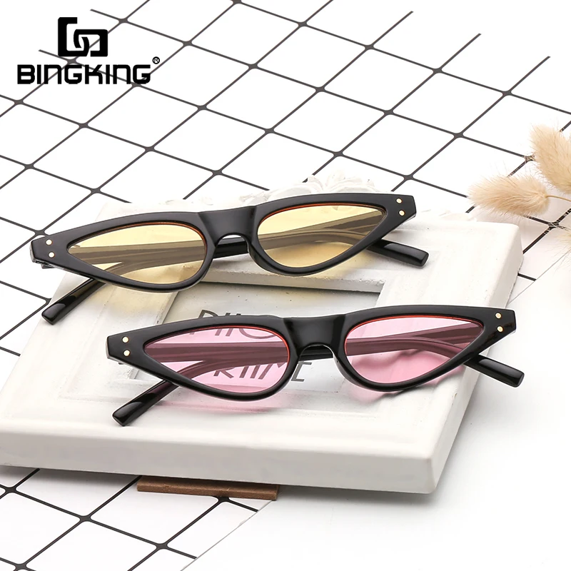 BINGKING 2020 Brand Small Triangle Sunglasses Retro Cat Eye Sunglasses Women Black Red Frame Femal UV400 Skinny Narrow Shades
BINGKING 2020 Brand Small Triangle Sunglasses Retro Cat Eye Sunglasses Women Black Red Frame Femal UV400 Skinny Narrow Shades