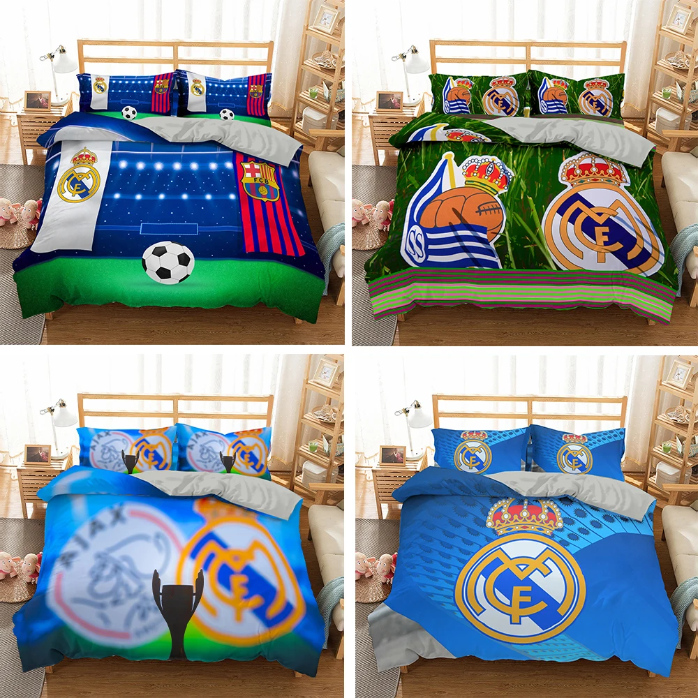3D Print Bedclothes Real Madrid Spain Football Team Quilt Cover Pillowcase Double Bed Home Textile Queen King Size
3D Print Bedclothes Real Madrid Spain Football Team Quilt Cover Pillowcase Double Bed Home Textile Queen King Size