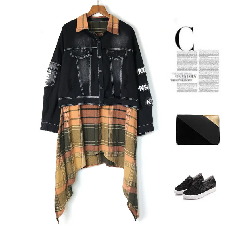 Origional Jeans Coat Large Size Dress Mid-length Street Hip Hop INS Retro Hong Kong Flavor Joint Mock Two-Piece Tops
Origional Jeans Coat Large Size Dress Mid-length Street Hip Hop INS Retro Hong Kong Flavor Joint Mock Two-Piece Tops