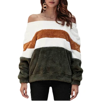 Fleece Sweatshirt Women Fuzzy Off the Shoulder Color Block Pullover Long Sleeve Casual Winter Warm Thick Outwear
Fleece Sweatshirt Women Fuzzy Off the Shoulder Color Block Pullover Long Sleeve Casual Winter Warm Thick Outwear