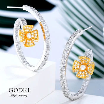 GODKI 40mm Luxury Flower Statement Hoop Earring For Women Wedding Geometry Full Mirco Cubic Zircon Nigerian Hoop Earrings
GODKI 40mm Luxury Flower Statement Hoop Earring For Women Wedding Geometry Full Mirco Cubic Zircon Nigerian Hoop Earrings