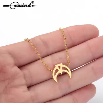 

Cxwind New Crescent Moon Pendants Necklaces Hollow Triangle Necklaces for Women kolye Chain Jewelry Birthday Gift collares
