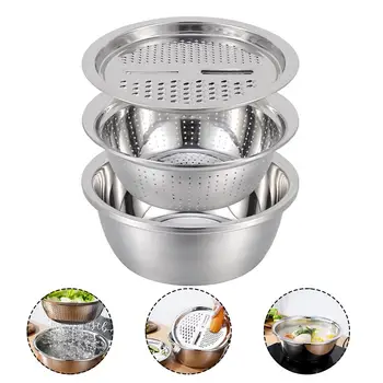 3PCS 28cm Kitchen Graters Stainless Steel Multi-function Cheese Grater With Stainless Steel Drain Basin For Vegetables Potatoes 
3PCS 28cm Kitchen Graters Stainless Steel Multi-function Cheese Grater With Stainless Steel Drain Basin For Vegetables Potatoes